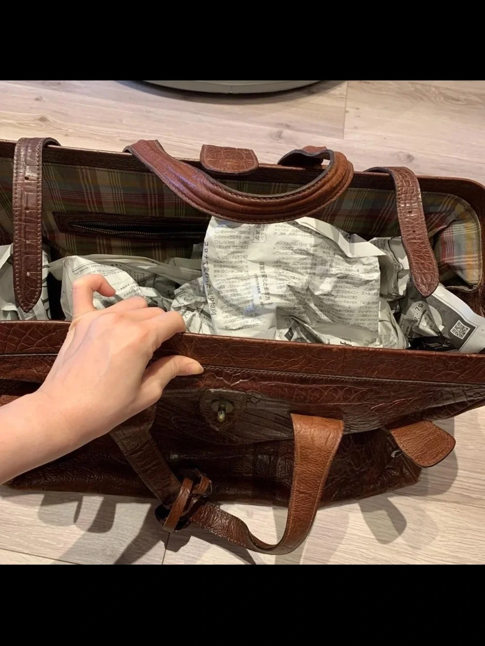 Mulberry duffel croc